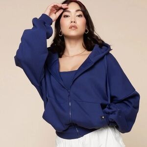 Popflex Zip Cloud Hoodie Sapphire Blue XXS XS